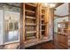 Custom wood pantry with open shelving at 513 W Glendale St, Siler City, NC 27344