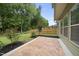 The patio is complimented with fresh garden beds, and lawn at 622 Lone Pine Loop, Fuquay Varina, NC 27526