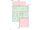 First floor floorplan showing kitchen, living room, full bath and bedroom at 622 Lone Pine Loop, Fuquay Varina, NC 27526