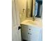 Bathroom features gray vanity, faucet and towel rack at 7708 Falcon Rest Cir, Raleigh, NC 27615