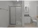 Bathroom featuring a shower, vanity and sink at 1837 Shamrock Dr, Burlington, NC 27215