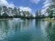 A captivating view of the serene community lake with a fountain creating a picturesque scene at 2335 Whitewing Ln, Wendell, NC 27591