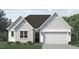 Charming single-story home featuring white siding, a two-car garage, and lush front lawn at 338 Tormore Dr, Homesite 123, Sanford, NC 27330
