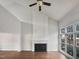 Bright living room with hardwood floors and a fireplace at 3908 Sturbridge Dr, Durham, NC 27713