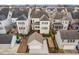 Aerial view of a home showcasing backyard, patio, and surrounding neighborhood at 3924 Overcup Oak Ln, Cary, NC 27519