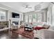 Bright living room boasts a fireplace, large windows, and stylish furnishings, perfect for relaxation and entertainment at 3924 Overcup Oak Ln, Cary, NC 27519
