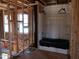 Unfinished bathroom exhibits the home's construction elements awaiting personalization and customization to your taste at 5372 Salem Woods Dr # 18, Graham, NC 27253