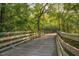 Wooden boardwalk through a lush, green wooded area perfect for a nature walk or hike at 6205 Roles Saddle Dr, Rolesville, NC 27571