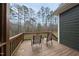 Outdoor back deck offers serene view of the surrounding tall trees and lush backyard at 85 Willow Bend Dr, Youngsville, NC 27596
