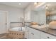 Bathroom featuring a soaking tub, granite counters, and designer fixtures at 101 Tussled Ivy Way, Cary, NC 27513