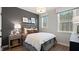 Modern bedroom with stylish decor, a comfortable bed, and plenty of natural light from two windows at 10616 Pleasant Branch Dr # 11, Raleigh, NC 27614