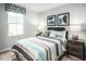 Charming bedroom with natural light, stylish decor, and coordinated furnishings creates a cozy, inviting atmosphere at 133 Cavalier Rider Run, Wendell, NC 27591