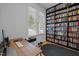Bright office space with a large window and custom shelving, perfect for work or study at 202 Oxford Hills Dr, Chapel Hill, NC 27514