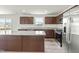 Kitchen with stainless steel appliances, granite counters and a large island at 265 Day Farm Dr, Lillington, NC 27546