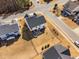 Aerial view of backyard with patio and fenced yard at 3215 Jones Lake Rd, Fuquay Varina, NC 27526