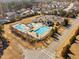 Overhead view of community pool and neighborhood homes at 3215 Jones Lake Rd, Fuquay Varina, NC 27526