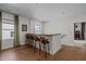 Stylish bar area with wooden counter and stools on the landing at 3215 Jones Lake Rd, Fuquay Varina, NC 27526