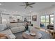 Bright, open-concept living area with patio access and seamless connection to the kitchen at 3215 Jones Lake Rd, Fuquay Varina, NC 27526