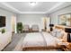 Spacious primary bedroom featuring tray ceilings, ensuite bathroom, and ample closet space at 480 Stonewall Dr, Mebane, NC 27302