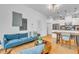 Living room area view featuring modern furniture, hardwood floors and open layout at 521 N Mangum St # 12, Durham, NC 27701