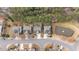 An aerial view of the neighborhood showcasing the layout of the homes and lush greenery at 5213 Orabelle Ct, Raleigh, NC 27606