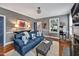 Comfortable living room with stylish decor, hardwood floors, and ample natural light at 712 Tarleton Ave, Burlington, NC 27215