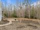Brick patio and firepit in the backyard with treed perimeter at 100 Lexington Ave, Zebulon, NC 27597