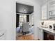 The formal dining room features a dark ceiling and hardwood floors at 1012 Casa Dega Way, Raleigh, NC 27613