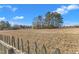 Spacious, grassy backyard with mature trees and a weathered wood fence at 103 Fieldstone Dr, Clayton, NC 27520