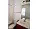 Functional bathroom featuring a single sink vanity and a shower-tub combination with neutral walls at 105 Cross Hill Ln, Holly Springs, NC 27540
