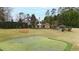 Beautiful backyard golf green with the main house and swimming pool in the background at 12132 Lockhart Ln, Raleigh, NC 27614