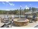 Community fire pit with chairs and outdoor seating near the swimming pool, perfect for relaxing evenings at 1254 White Flint Cir, Durham, NC 27703