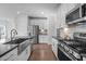 Contemporary kitchen features stainless steel appliances, a large sink, and ample counter space at 1254 White Flint Cir, Durham, NC 27703