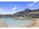 Resort-style pool with sun loungers outside the community clubhouse for residents' enjoyment at 1254 White Flint Cir, Durham, NC 27703