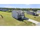 Aerial view of a two-story home showing the layout of the home and surrounding greenery at 147 Young Farm Dr, Lillington, NC 27546
