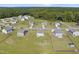 Aerial view showcases homes in a well-maintained community with expansive grassy yards. Lots are fenced at 147 Young Farm Dr, Lillington, NC 27546
