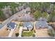 Aerial view of the homes and surrounding pond at 2639 Bowden Dr, Creedmoor, NC 27522