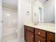 Bathroom with double sink vanity and tile flooring at 2639 Bowden Dr, Creedmoor, NC 27522