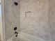 Clean bathroom featuring white subway tile and matte black fixtures at 3601 Bivins Rd, Hillsborough, NC 27278
