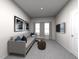 Cozy bonus room with a sectional sofa, a mounted TV, and natural light at 3719 Rosebush Dr, Zebulon, NC 27597