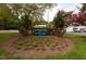 Entrance to Optimist Park featuring colorful flowers and a well-maintained sign at 5815 Windham Dr, Raleigh, NC 27609