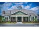 View of a community clubhouse, showcasing the building's architecture with covered porch and landscaping at 80 Thornwhistle Pl, Garner, NC 27529