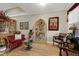 Comfortable living room with hardwood floors, stylish decor, and elegant furnishings at 80 Thornwhistle Pl, Garner, NC 27529