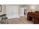 The office features hardwood floors, a roll top desk and two large closets for storage at 80 Thornwhistle Pl, Garner, NC 27529