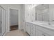 Elegant bathroom featuring double sinks, modern cabinets, and a separate shower at 803 Pryor St # 47, Mebane, NC 27302