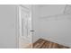 Spacious walk-in closet with wire shelving and access to a glass shower at 803 Pryor St # 47, Mebane, NC 27302