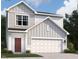 New construction home with gray siding, a front-facing two car garage, and classic architectural design at 1161 Centerview Drive, Nashville, NC 27856