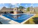 Seasonal shot of a safely covered pool area in an outdoor community recreation space at 1196 Smith Creek Way, Wake Forest, NC 27587