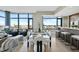 Modern dining area and breakfast bar with stunning city views at 122 N Harrington St # 1025, Raleigh, NC 27603