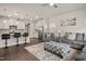 The open floor plan shows the easy access between the kitchen and the modern, cozy living room at 1401 Wrenn Rd, Durham, NC 27703
